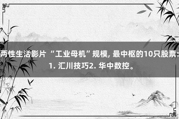 两性生活影片 “工业母机”规模， 最中枢的10只股票: 1. 汇川技巧2. 华中数控。