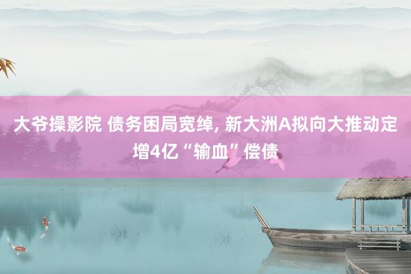 大爷操影院 债务困局宽绰， 新大洲A拟向大推动定增4亿“输血”偿债