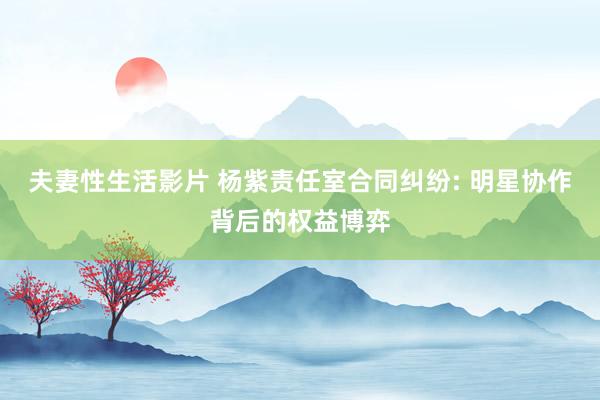 夫妻性生活影片 杨紫责任室合同纠纷: 明星协作背后的权益博弈
